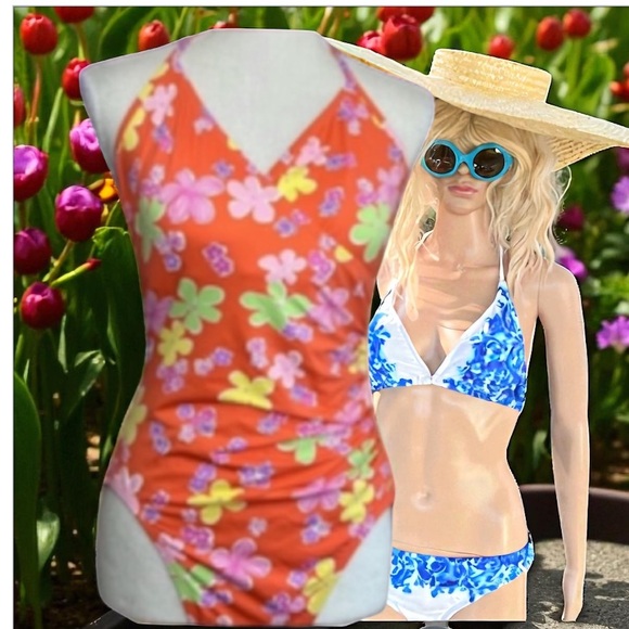 Lilly Pulitzer White Label Halter Swim Suit - Picture 1 of 4